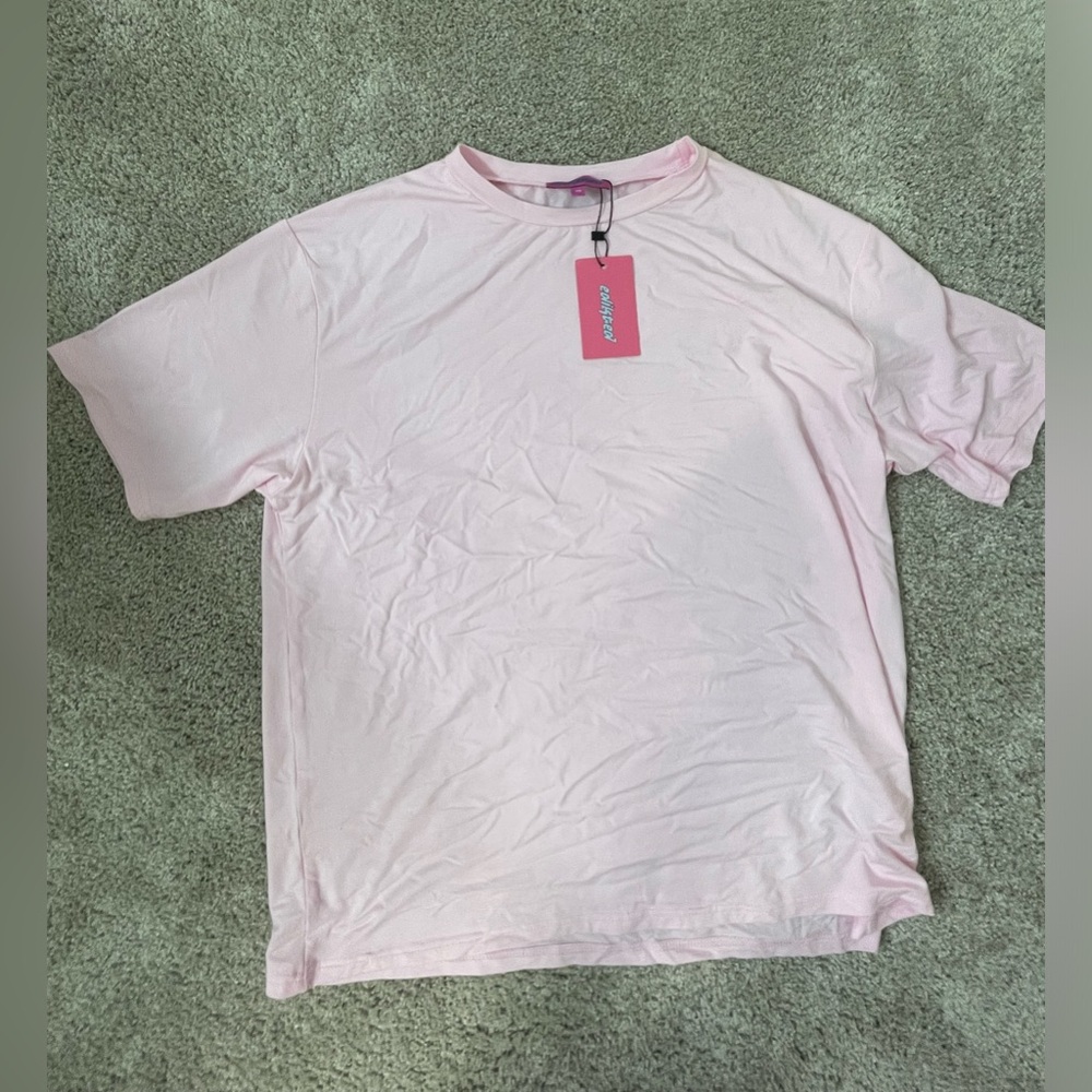 Pink Oversized Edikted Tee